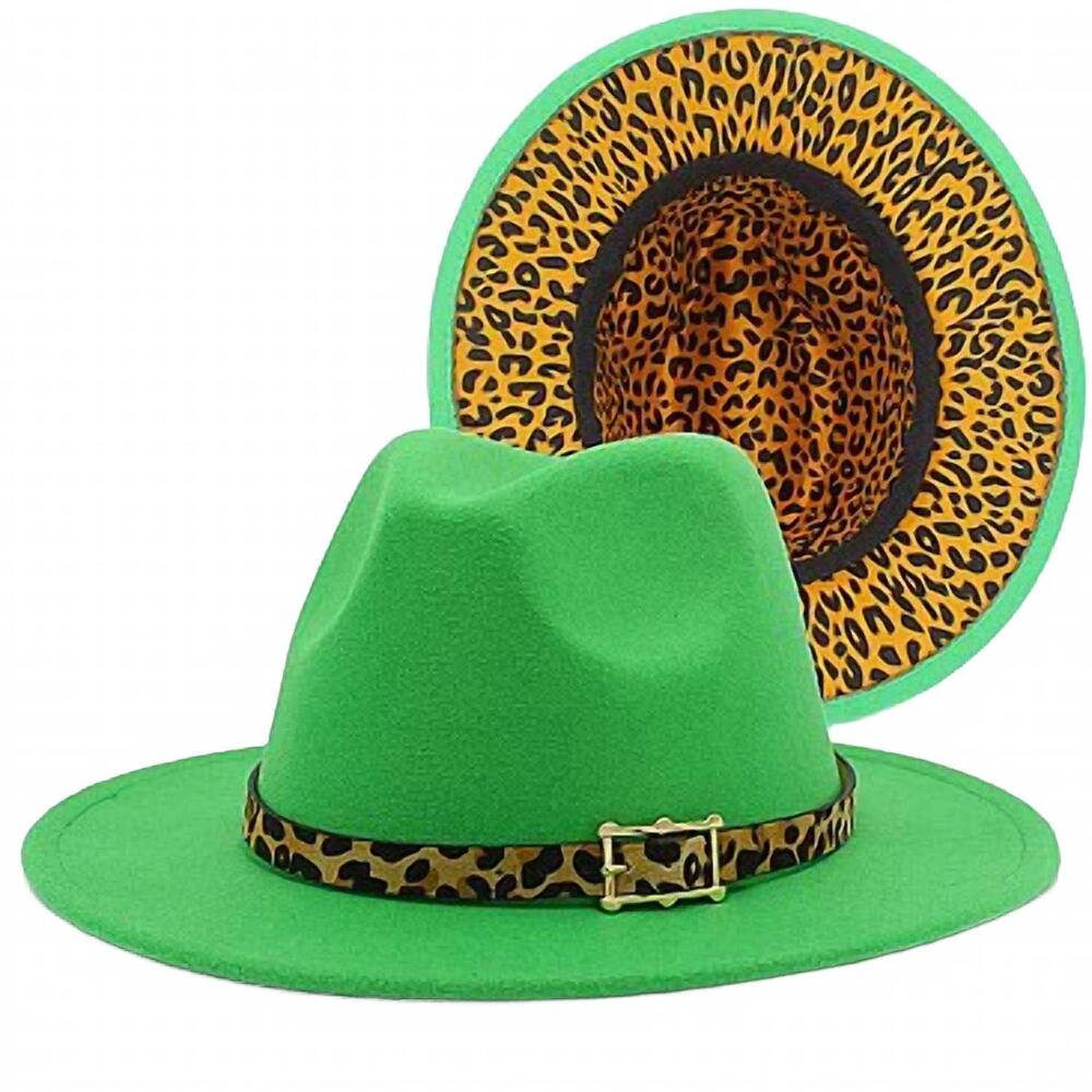 NEW NF women's luna fedora belt warm hat in green